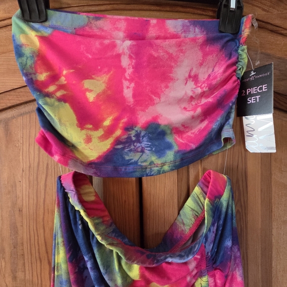 Juniors' Almost Famous Strapless Bandeau Top & Ruched Mini Skirt Set NEW $36 - Picture 4 of 8